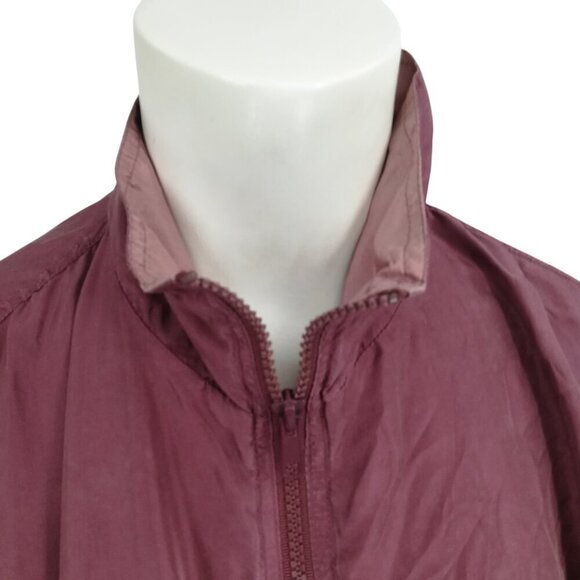 Vintage 100% Silk Exchange Pink Full Zip Windbreaker Jacket Size M Mauve Granny - Picture 2 of 11